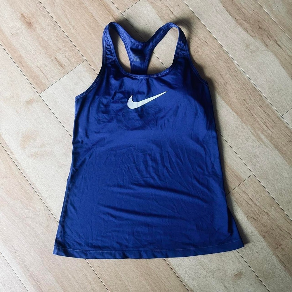 Royal blue/white Nike tank top medium built in‎ bra EUC